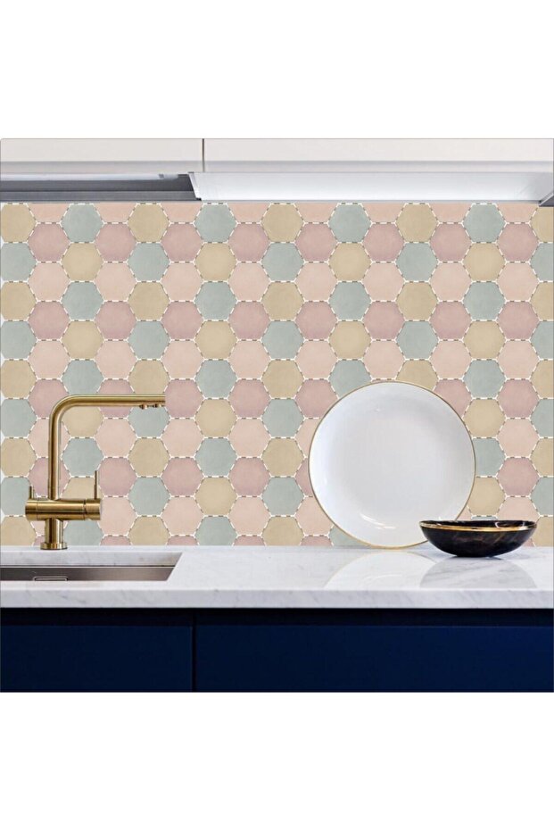 Geometric Stone Patterned Kitchen Countertop Foil Coating - Adhesive, 60Cmx100Cm