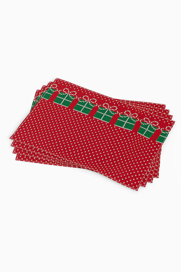 Red Green Christmas Themed Digital Printed American Service Set of 4 Cgh225-as