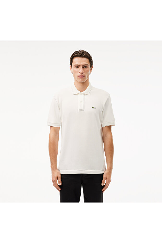 Erkek Classic Fit Organik Pamuk Beyaz Polo - 1