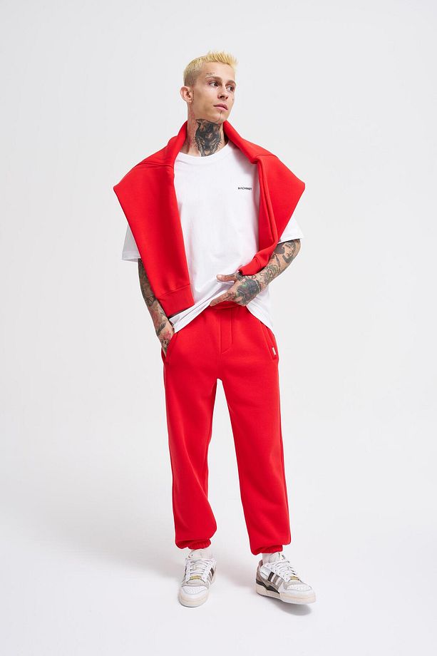 Erkek Basic Jogger Relaxed Kırmızı Eşofman Altı - 7