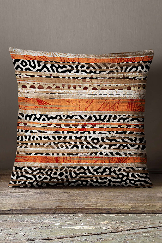Velvet Babyface Brown Orange Modern Leopard Pattern Print Throw Pillow Pillow Case - Cgh372