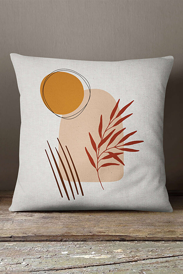 Velvet Babyface Orange Brown Bohemian Modern Patterned Printed Throw Pillow Pillow Case Cgh652