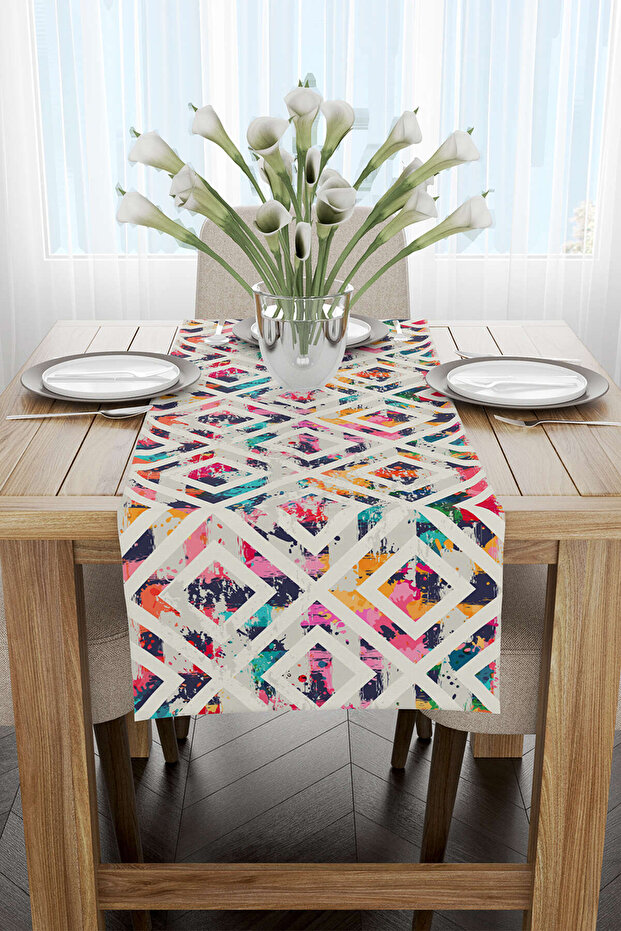 عداء كريمي متعدد الألوان بنمط هندسي - Cgh076-rn - 2