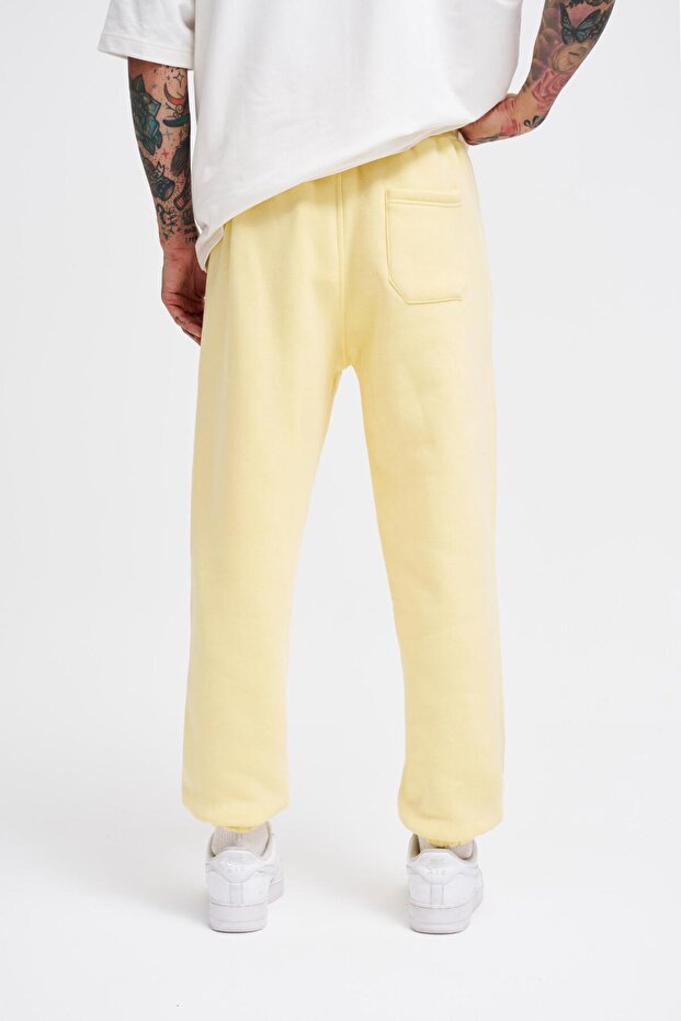 Erkek Jogger Regular Sarı Eşofman Altı - 4
