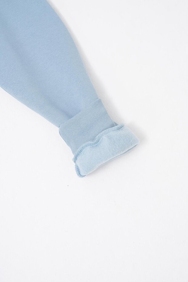 Men's Crew Neck Basic Regular Aqua Sweatshirt - 8