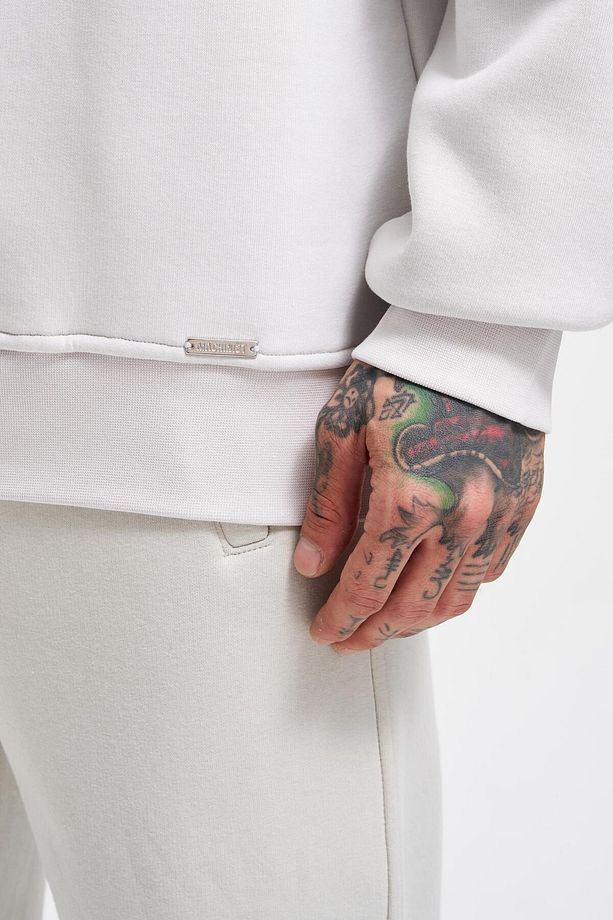 Erkek Basic Bisiklet Yaka Oversize Gri Sweatshirt - 4