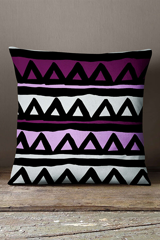 Velvet Babyface Purple Black Geometric Modern Throw Pillow Pillow Case - Cgh231