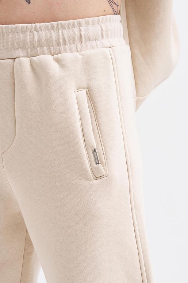 Erkek Basic Jogger Relaxed Açık Bej Eşofman Altı - 3