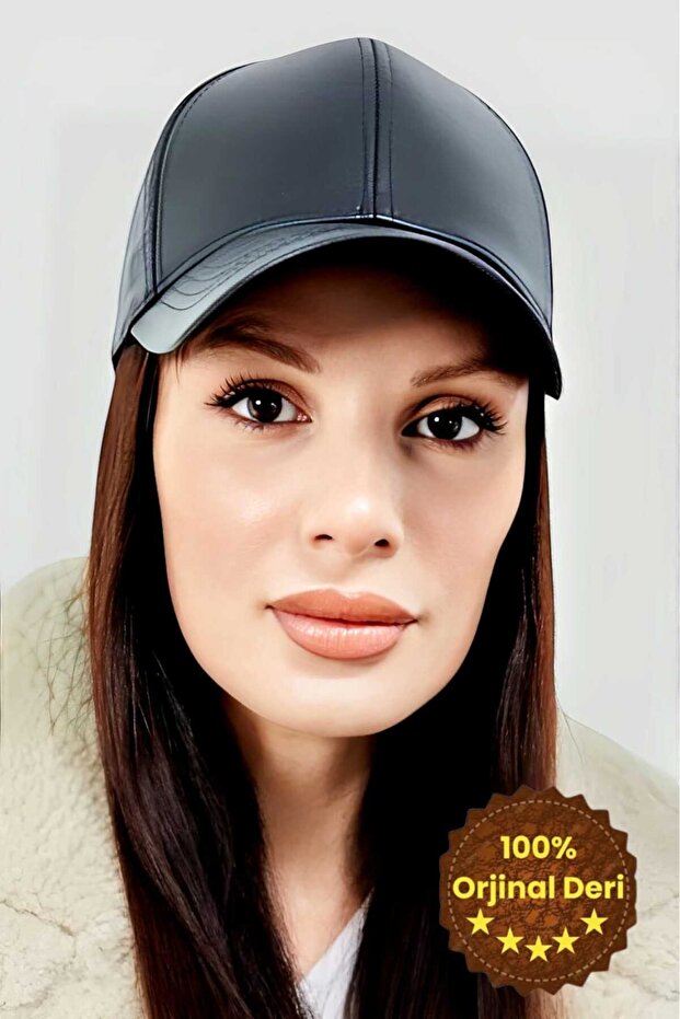 Unisex 100% Leather Back Adjustable Cap Hat - 5