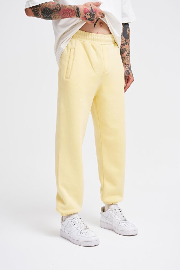 Erkek Jogger Regular Sarı Eşofman Altı - 2