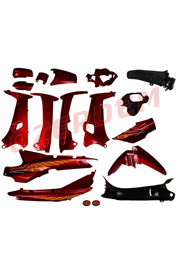 Cub Çelik Kaporta Seti Kırmızı 16 Parça - 1