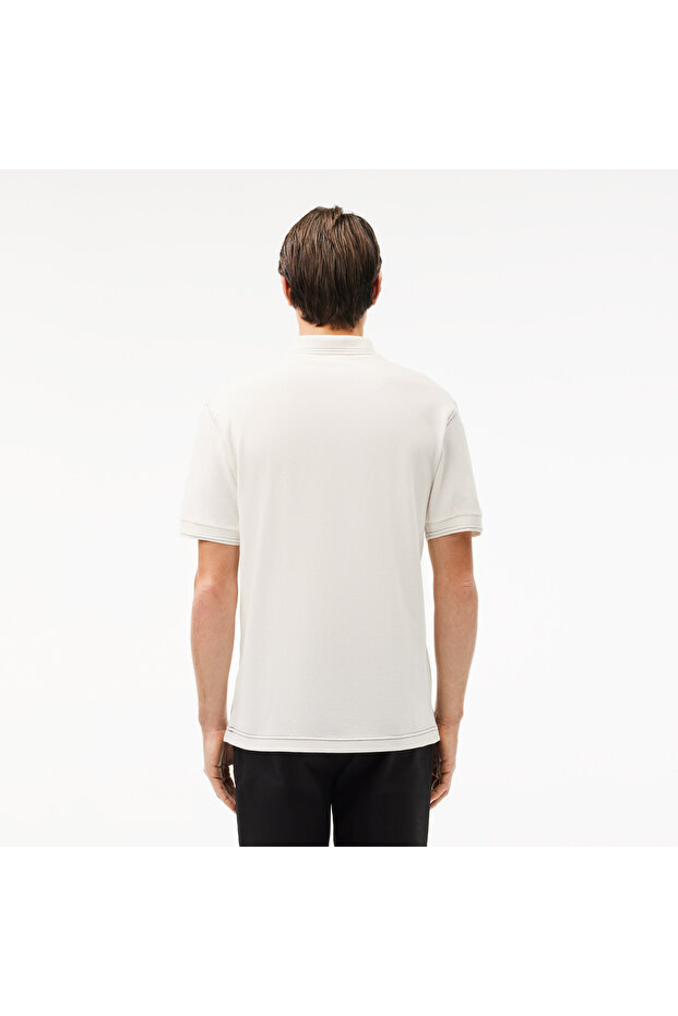 Erkek Classic Fit Organik Pamuk Beyaz Polo - 3