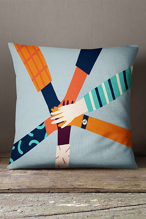 Velvet Babyface Cream Blue Modern Figured Throw Pillow Pillow Case - Cgh169