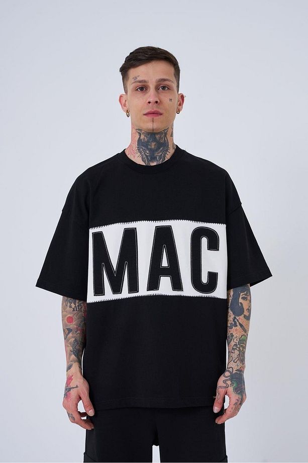 Erkek Mac Blanket Oversize Siyah Tişört - 1