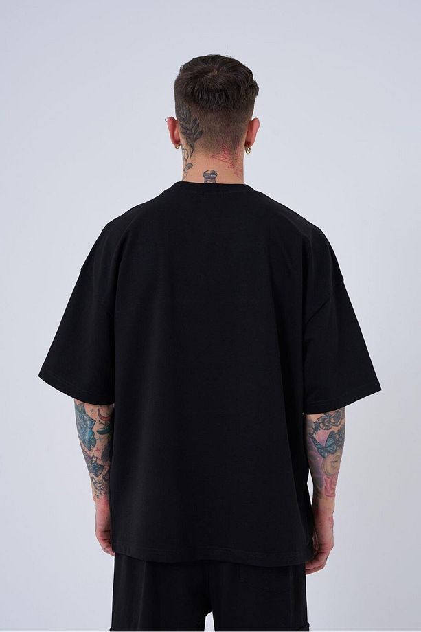 Erkek Mac Blanket Oversize Siyah Tişört - 2