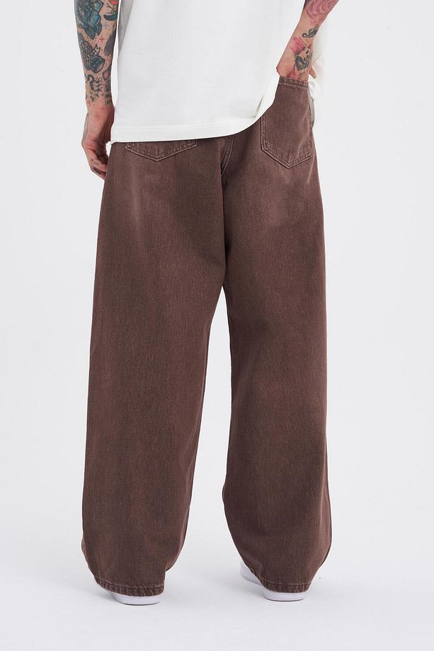 Erkek Oversize Baggy Jean COFFEE ASİT - 4
