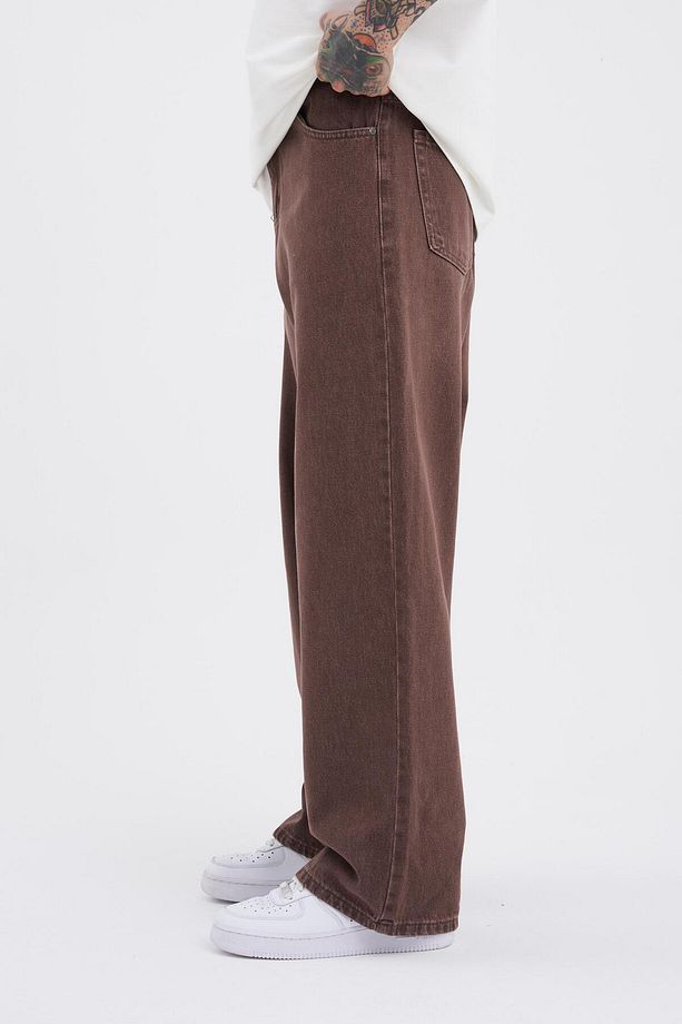 Erkek Oversize Baggy Jean COFFEE ASİT - 3