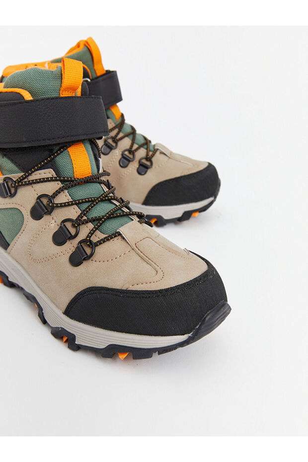 LCW STEPS Bej Bağcıklı ve Cırt Cırtlı Erkek Çocuk Trekking Bot - 3
