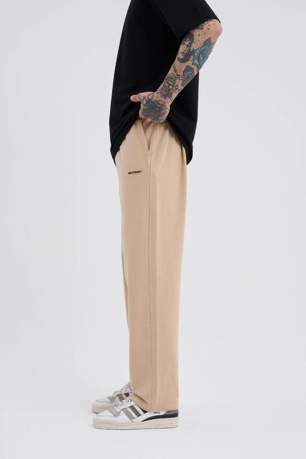 Erkek Basic Relaxed Baggy Bej Eşofman Altı - 3