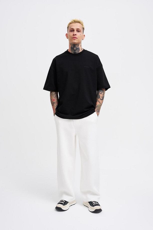 Erkek Baggy Oversize Ekru Eşofman Altı - 6
