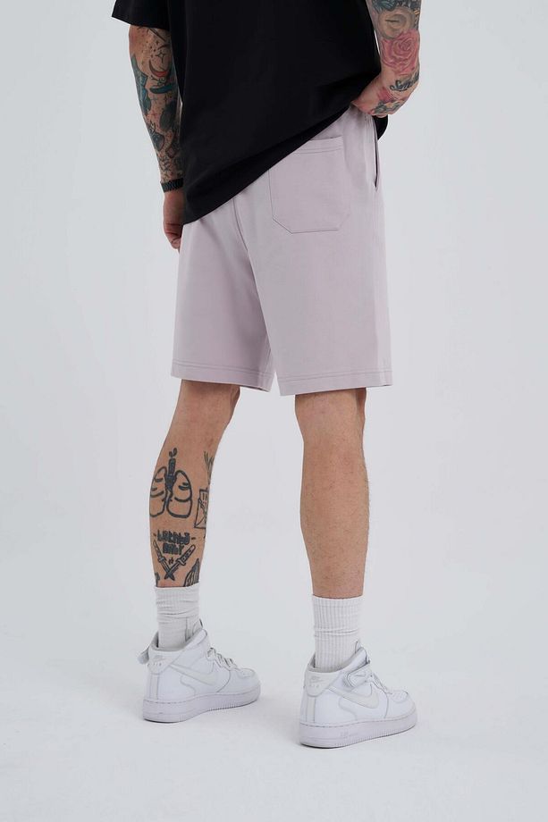 Unisex Relaxed Basic Şort Açık Gri - 5