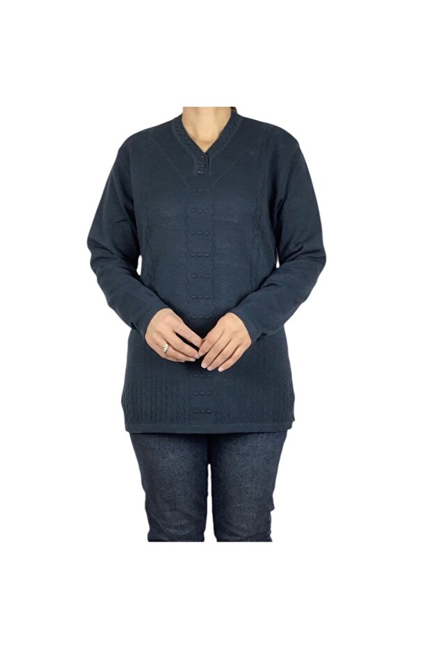 Women's Covered Three Button Thick Winter Mother Bluz
