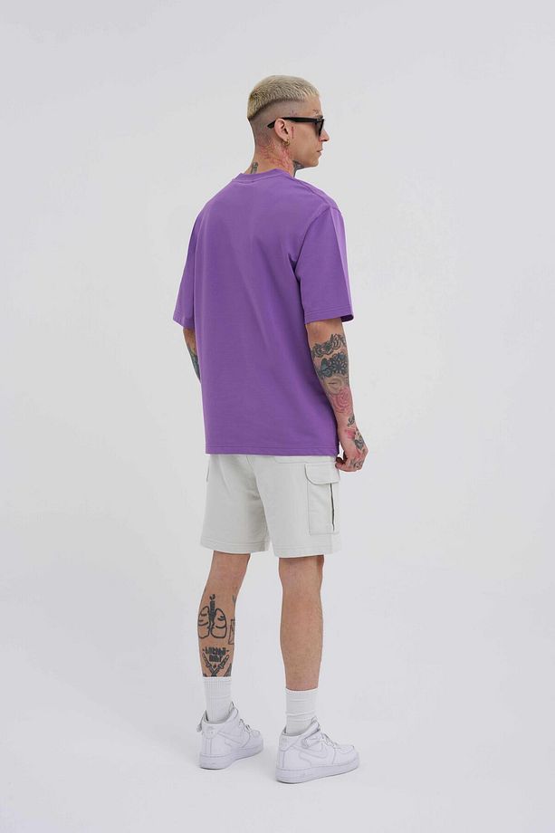 Erkek Kargo Cepli Basic Relaxed Gri Şort - 7