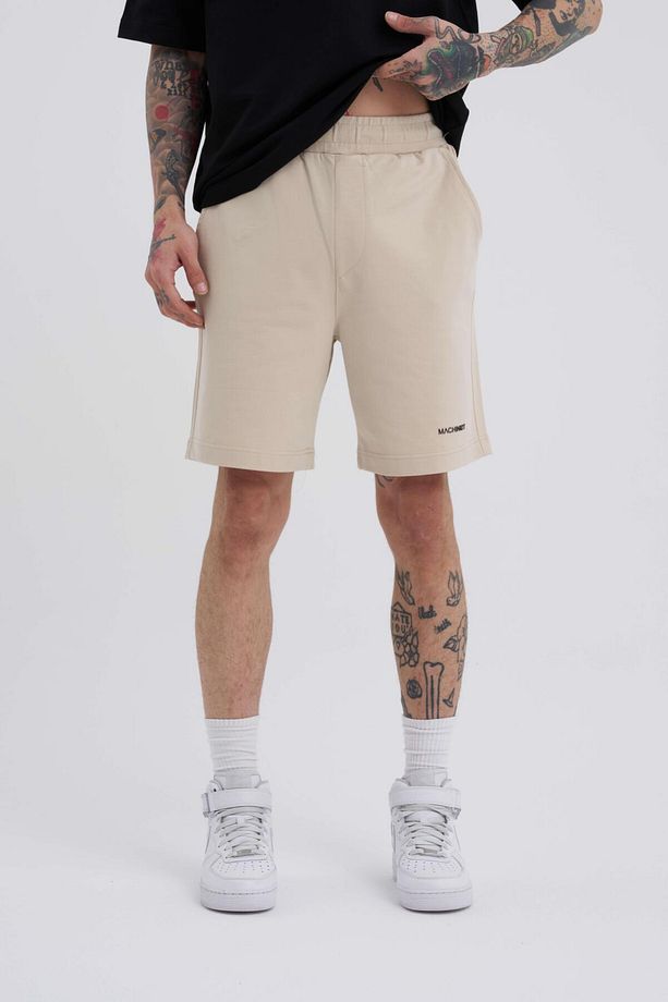 Erkek Basic Relaxed Soft Bej Şort - 1