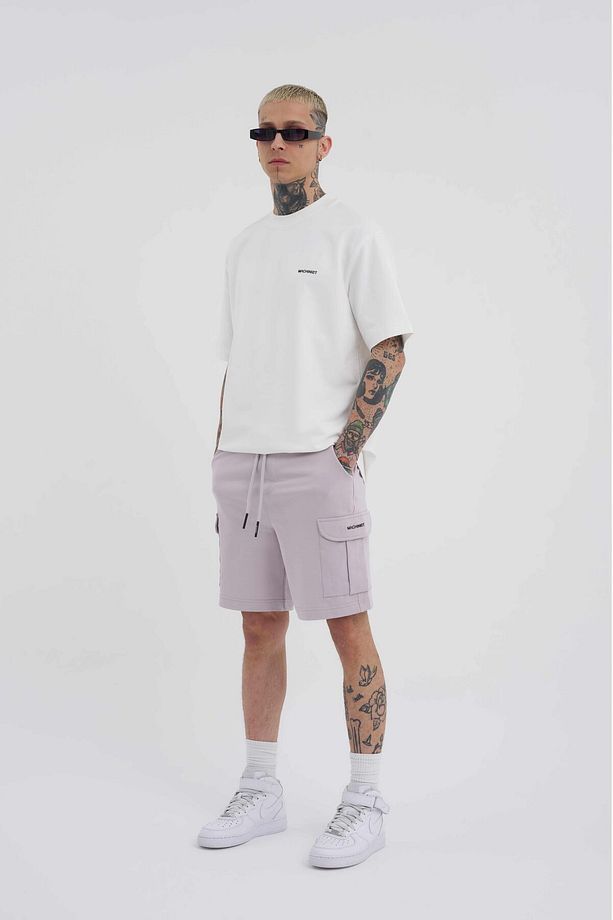 Erkek Kargo Cepli Basic Relaxed Açık Gri Şort - 5