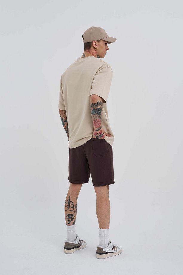 Erkek Basic Relaxed Koyu Kahve Şort - 6