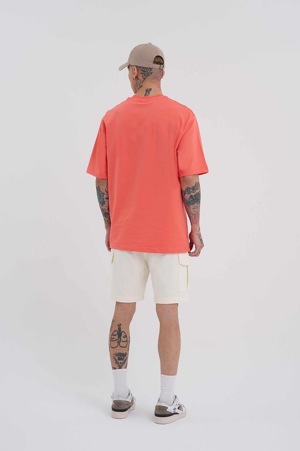 Erkek Kargo Cepli Basic Relaxed Krem Şort - 6