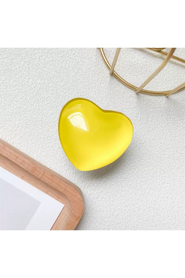 Popsocket Yapışkanlı Kalp Telefon Tutacağı Kalp Şekilli Akrilik Epoksi Yüzey Parmak Tutucu - 1