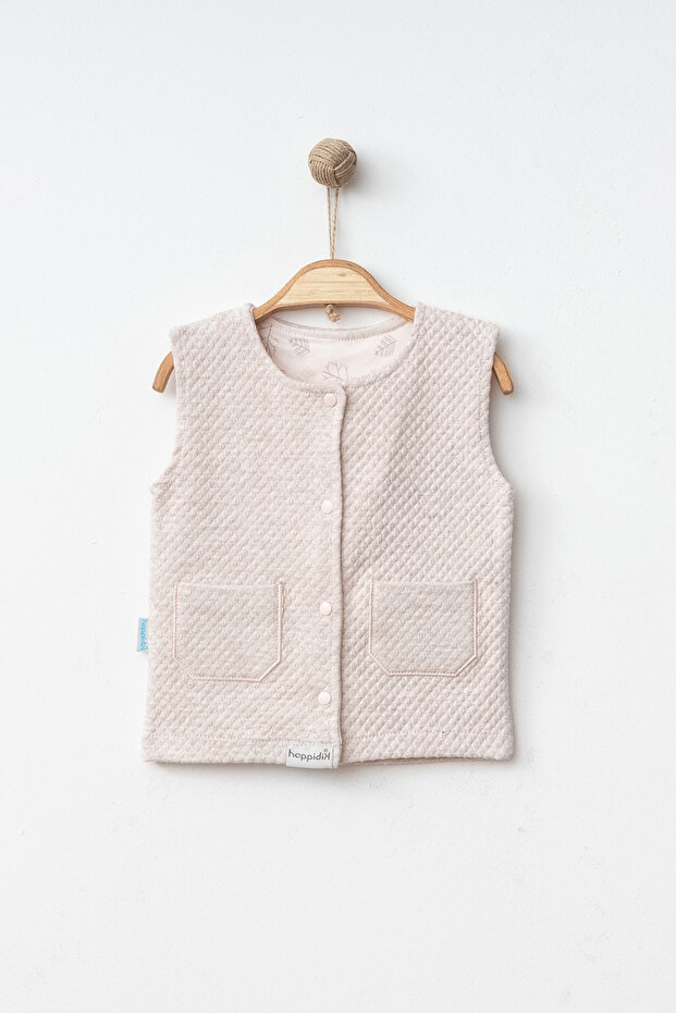 Quilted Fabric Half Lined Men's Vest with Pockets