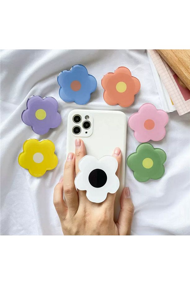 Popsocket Yapışkanlı Çiçek Telefon Tutacağı Çiçek Şekilli Akrilik Epoksi Yüzey Parmak Tutucu - 4