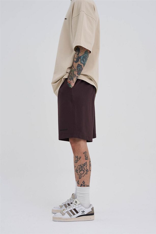 Erkek Basic Oversize Kahve Şort - 3