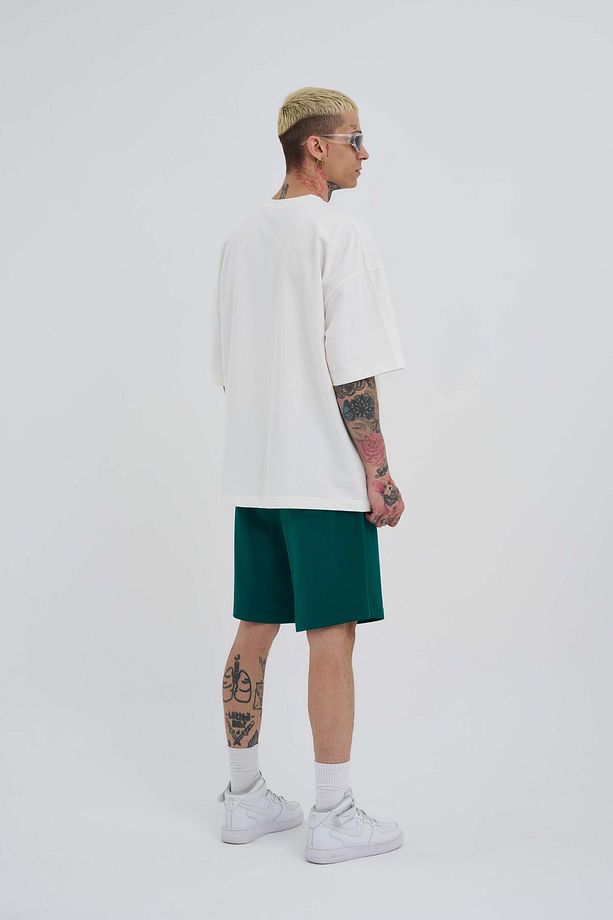 Erkek Basic Relaxed Koyu Yeşil Şort - 6