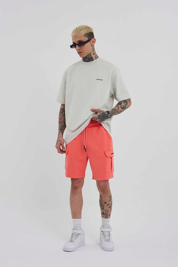 Erkek Kargo Cepli Basic Relaxed Pembe Şort - 5
