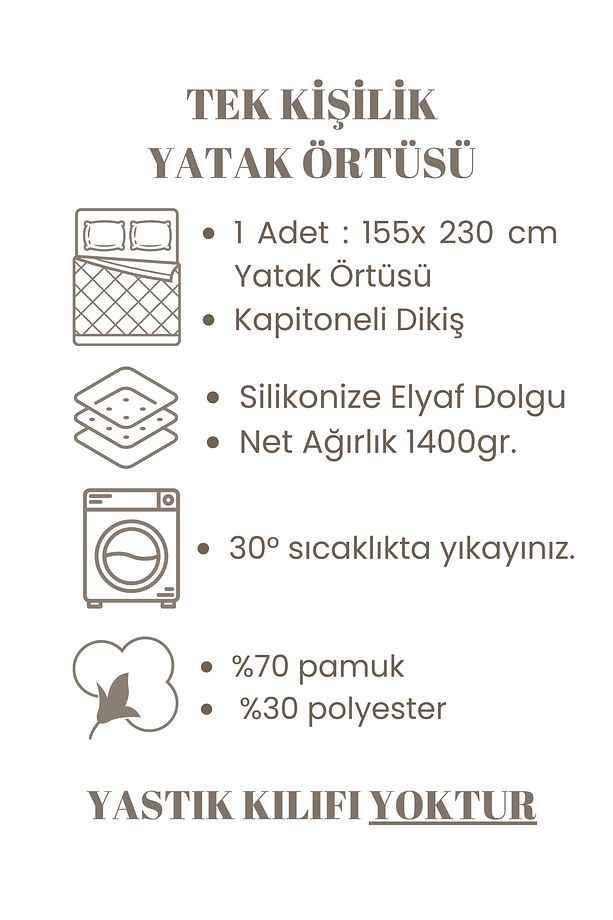 Tek Kişilik Kapitoneli Desenli Çok Amaçlı Yatak Örtüsü Ve Koltuk/kanepe Örtüsü 155 X 230 Cm - 2