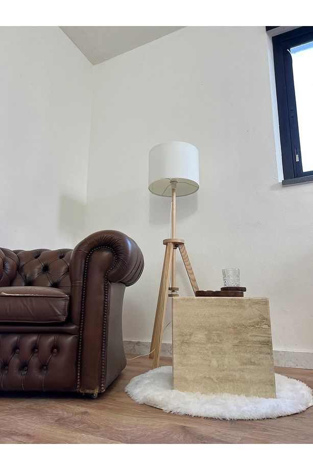 Traverten Küp Sehpa 40*40*40 cm - 1