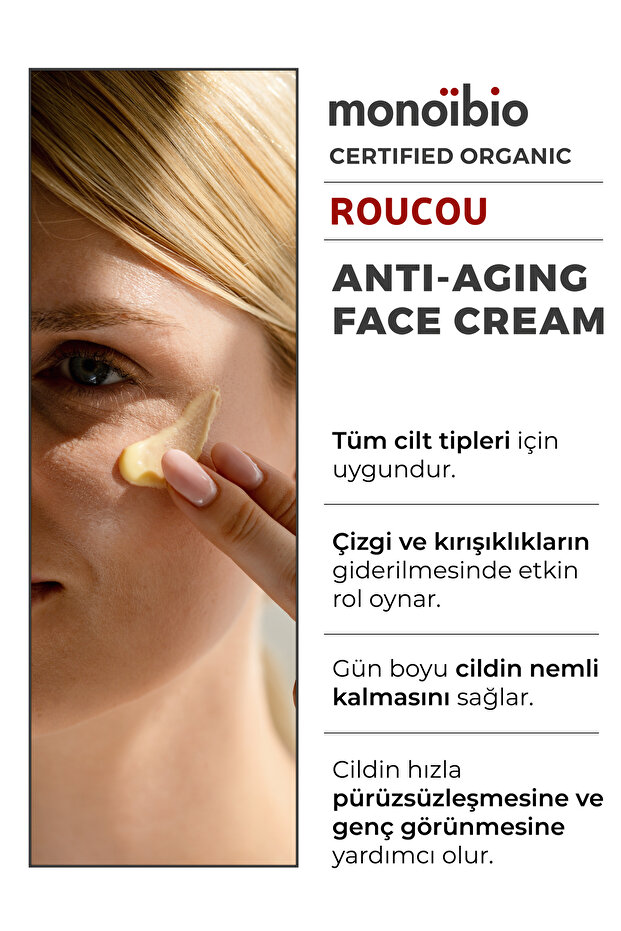 Roucou Yaşlanma Karşıtı Organik Yüz Bakım Kremi - Anti Aging Nemlendirici Vegan Yüz Kremi 50 ml - 4