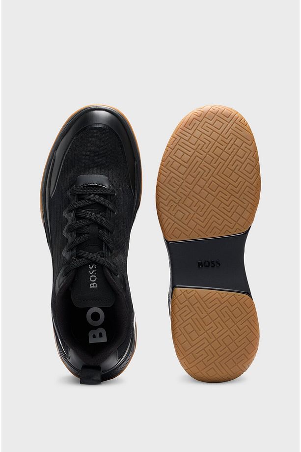 Erkek Kalın Tabanlı Marka Logolu Bağcıklı Siyah Sneaker 50523209-005 - 4