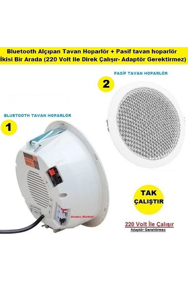 Bluetooth Alçıpan Tavan Hoparlör - Pasif Tavan Hoparlör ikisi Bir Arada - 1