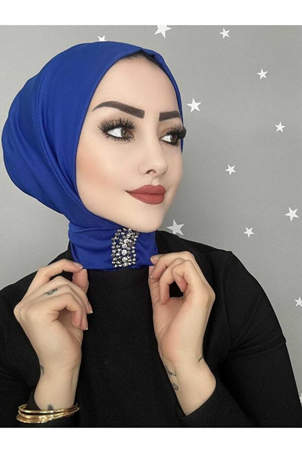 بونيه حجاب برباط خلفي مرصع بأحجار البرلمان