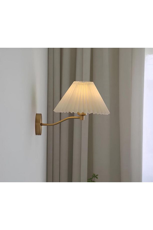Modern Tasarım Wave Umbrella Pilli Aplik Kablosuz Tak Çalıştır Aç Kapa Butonlu Eksitme Gold Sarı - 1