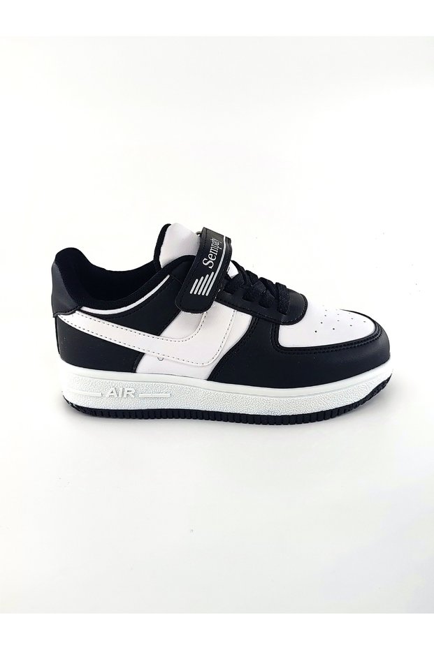 Lace-Up Black Color Lightweight Non-Slip Sole Unisex Children's Sports Shoes