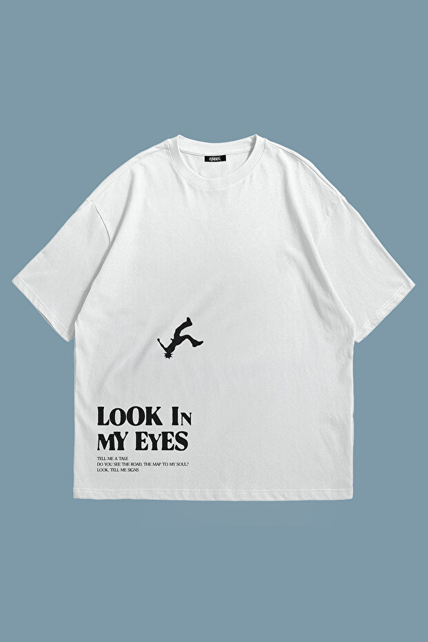 Look at My Eyes Printed Unisex Oversize T-Shirt