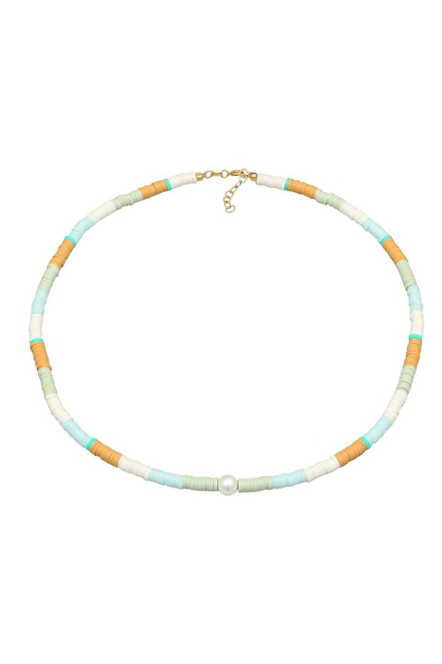 Dámský náhrdelník Surfer Heishi Beads s perlami ve tvaru mušle ze sterlingového stříbra 925 - 3