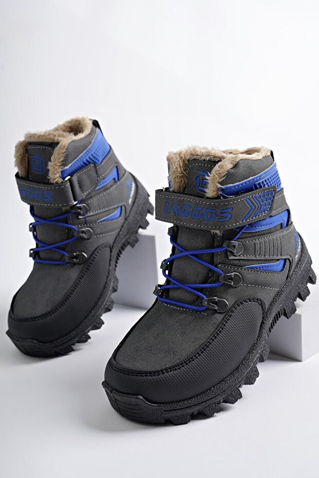 Buty dziecięce z rzepem i elastyczną elastyczną podeszwą Duck Guaranteed Cold Resistant Fur - 2