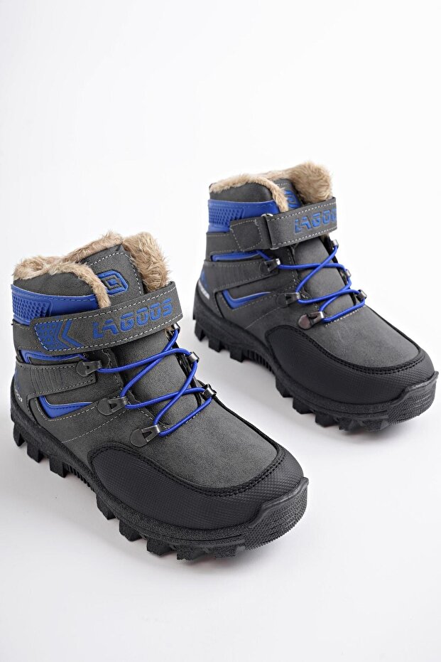 Buty dziecięce z rzepem i elastyczną elastyczną podeszwą Duck Guaranteed Cold Resistant Fur - 4