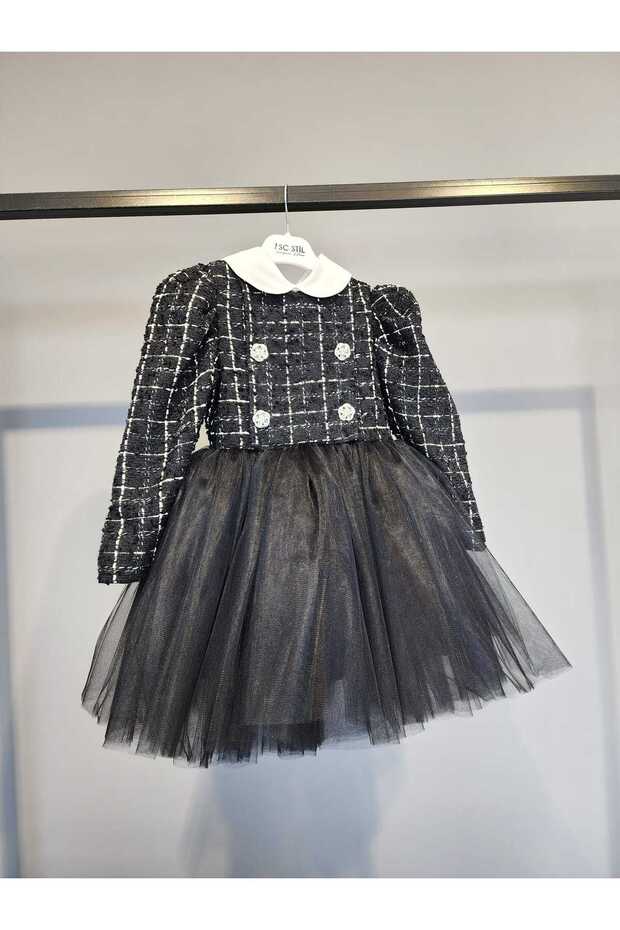 KIZ ÇOCUK TÜLLÜ TÜVİT ELBİSE - 1
